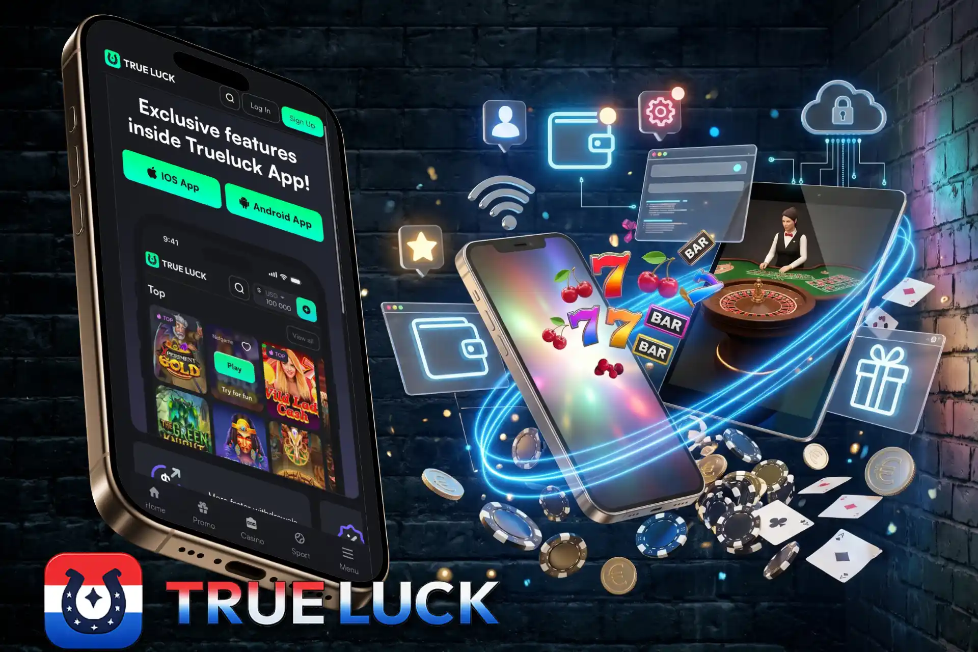 Mobiele casino-app en responsive website voor Android, iPhone en tablets